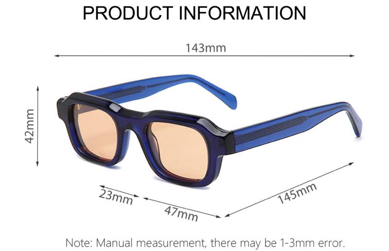 Custom Chunky Acetate Square Sunglasses ME2004-size