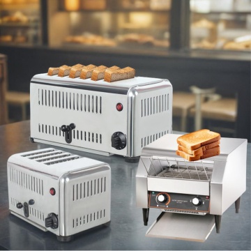 4-Pc Cafe Electric Pop-Up Toaster - Cheap Kitchen Tostadora for Bread & Sandwich