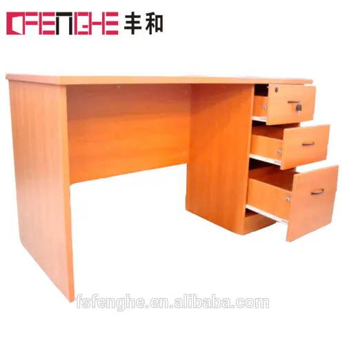 Simple Wooden Office Computer Table Design With 3 D027, High