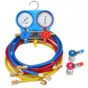 HVAC Refrigerant R410a Manifold Gauge Set 2 Valve 3 Hose