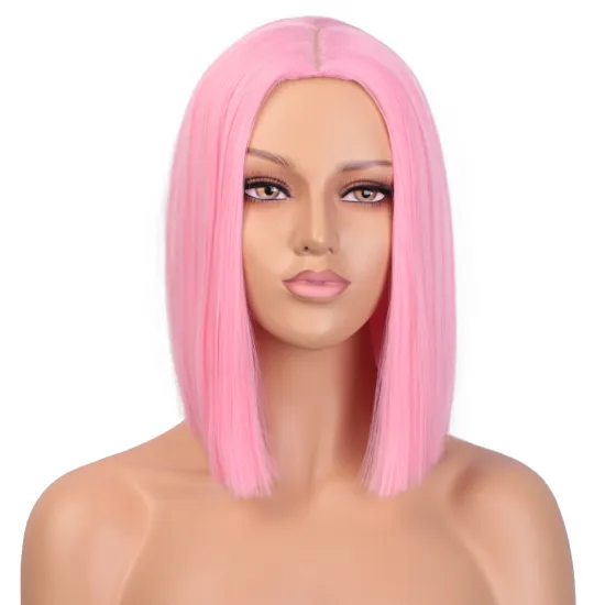 Cheapest High Quality Dropshipping Premium Colored Short Heat Resistant Fiber Natural Hairline Wholesale Synthetic Hair Wigs