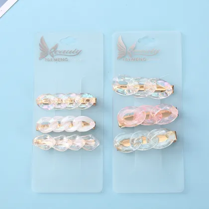 acrylic chain hair barrettes