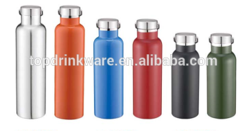 Popular promotional stainless steel cool vacuum sports bottle with stainless steel lid
