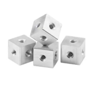 Aloi aluminium 6-sisi persegi 6-way nut dengan lubang skru untuk kotak cahaya berputar dan aplikasi akrilik