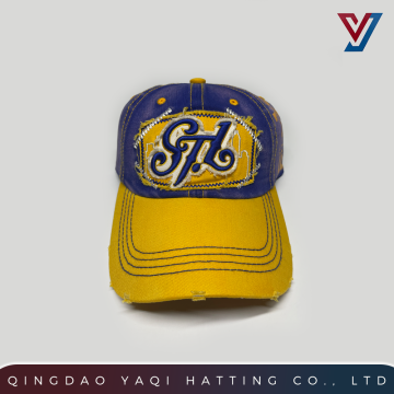 Embroidered & Printed 6-Panel Washed Baseball Cap