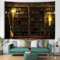 Regał Tło Tapestry Vintage Bookrack Library Wall Hanging College Study Room Gobeliny Wall Art for Bedroom Livingroom