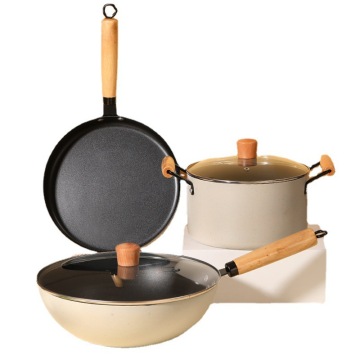 White Ceramic Cookware Set with Non-Stick Pots and Free Shipping