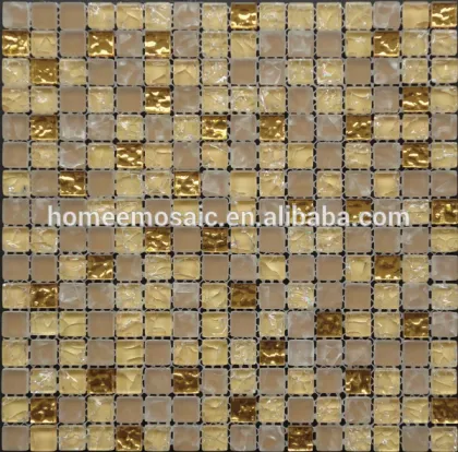 Beige glass mosaic for home background wall tiles