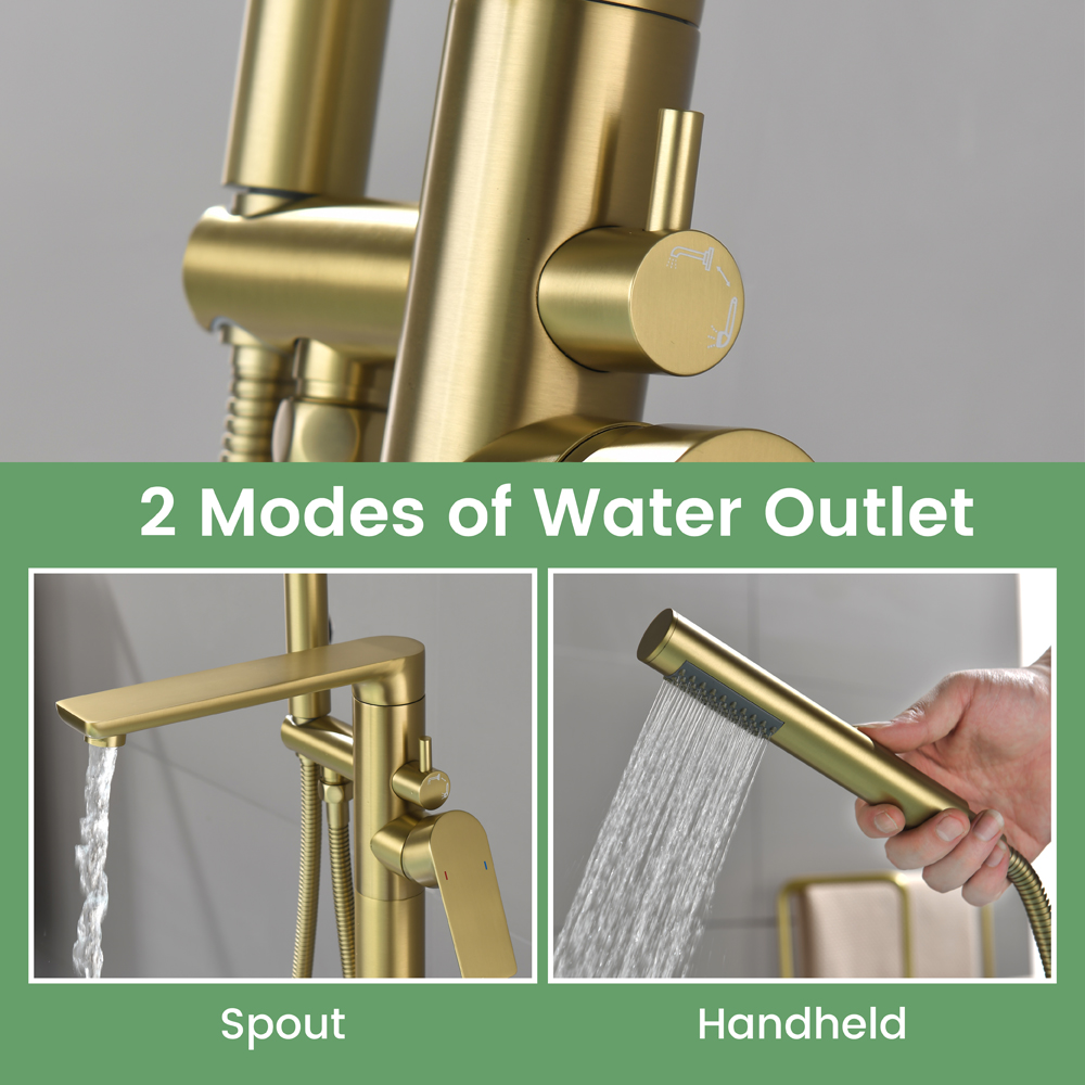 brush gold tub faucet 6