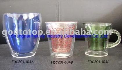 Double wall glass cup