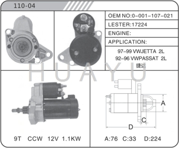 CAR STARTER MOTOR FOR CHERRY 17415