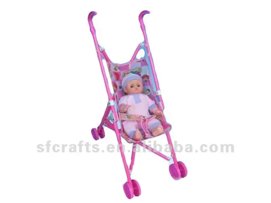 2014 plastic baby stroller car seat with doll