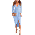 Women's Long Sleeve Ruched Wrap Dress