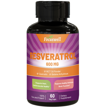 Pure Trans Resveratrol 600mg Dietary Supplement: 100% Natural Capsules