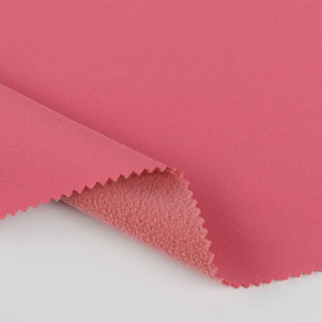 4-Way Stretch Bonded Polar Fleece Coat Material - Casual Polyester and Spandex Textile