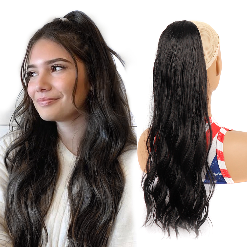 Loose Water Wave Claw Clip Ponytail