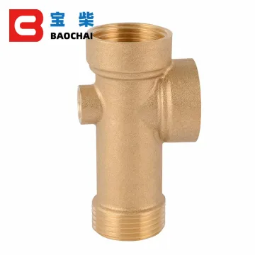 5 Way Brass Water Pump Male Female Thread One Inch Pipe Connector - Full Copper, 90MM
