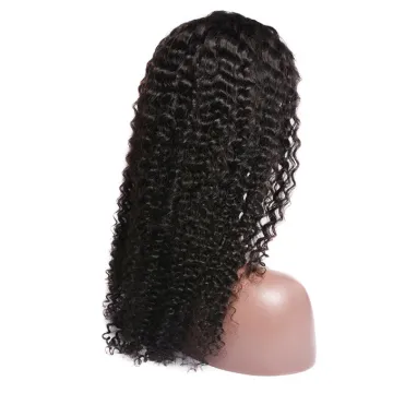 unprocessed virgin indian hair 4*4 curly closure lace wig for black women