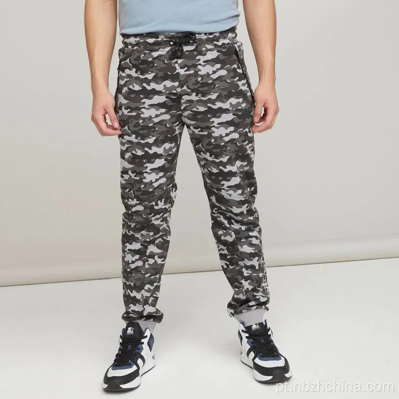 Calça de corredor impressa de camuflagem casual casual