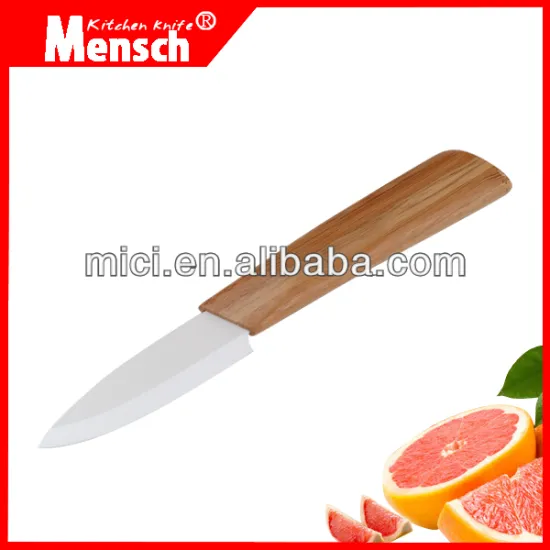 3 inch ceramic paring knife with bamboo handle
