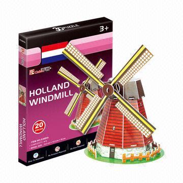 Paper Craft Dutch Windmill Model with Educational Factors
