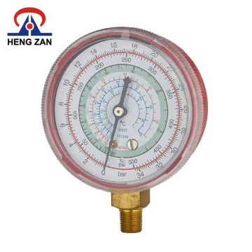 HENGZAN 76mm Refrigerant Gas R134a Manifold Pressure Gauge for Air Compressor and Refrigerator Maintenance