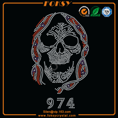Multicolored Skull 30 Years rhinestone motif