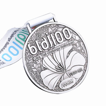 Medaglia di finitura da 100k Finisher Silver Metal Ullra Trail Challenge