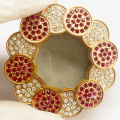 시계를위한 꽃 모양 다이아몬드 설정 금속 케이스