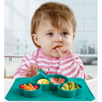 Пользовательская оптовая цельная всасывающая силиконовая тарелка для детей