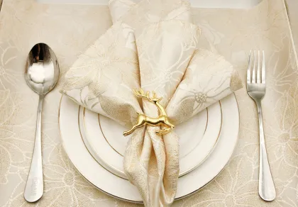 Deer Napkin Rings - Gold Napkin Rings for Holidays and Special Occasions