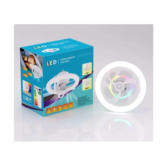 50W Three Color Household LED Fan Lights with E27 Screw Mouth and 360 Rotation Function