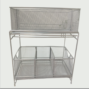 Removable 2 Layer Iron Powder Coated Paper Filing Rack for Office File Storage