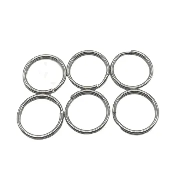 Custom Logo Metal Split Key Ring, 20mm Blank Flat Stainless Steel Split Rings Keyring