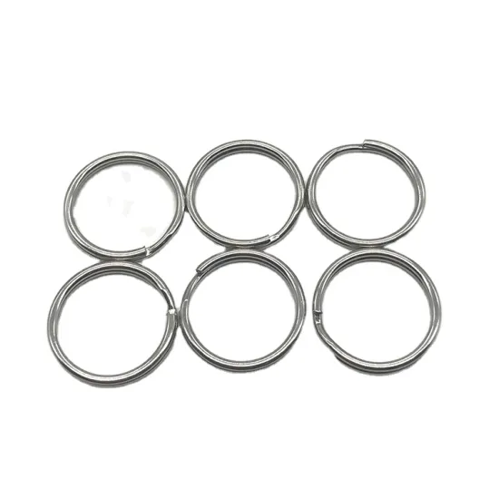 Custom Logo Metal Split Key Ring, 20mm Blank Flat Stainless Steel Split Rings Keyring