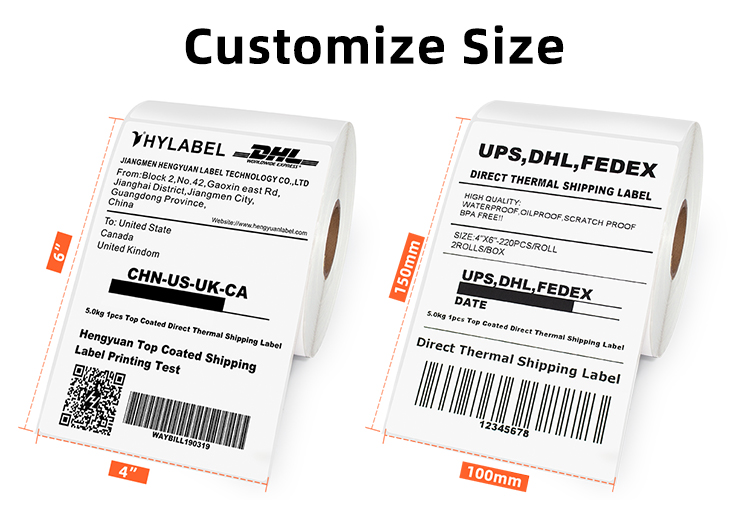 Zebra Compatible Direct Thermal Packing Shipping Labels