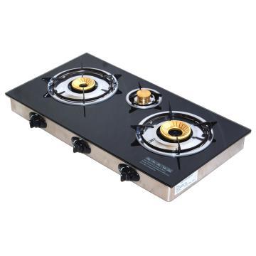 Glass table type gas stove with 3 burners