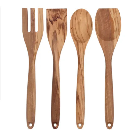 Olive wood cooking utensils set