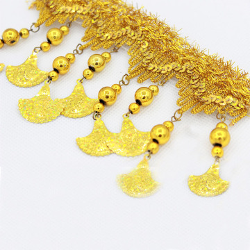 DIY Braid Trim: 90MM Gold and Silver Braided Sequined Costume Tassel, Laser Lace Trimming for Fabric