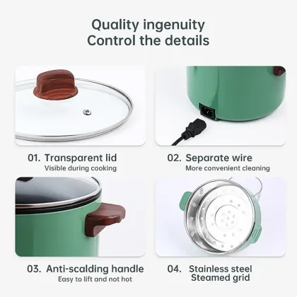 800W 2.5L Stainless Steel Electric Steamer - Multi-Tier Electric Food Steamer