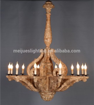 American Style wooden chandelier vintage pendant lighting Led Industrial hanging light
