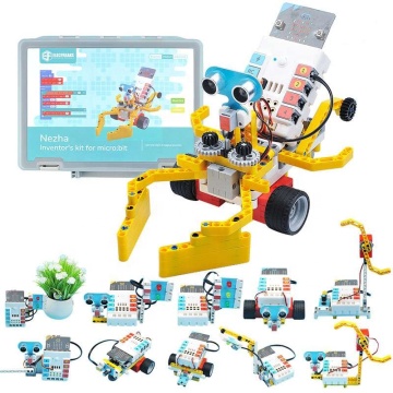 Stemedu 400pcs+ Bloques educativos y establecimiento de ladrillos de construcción programables - Kit de inventor de Nezha para micro: bit