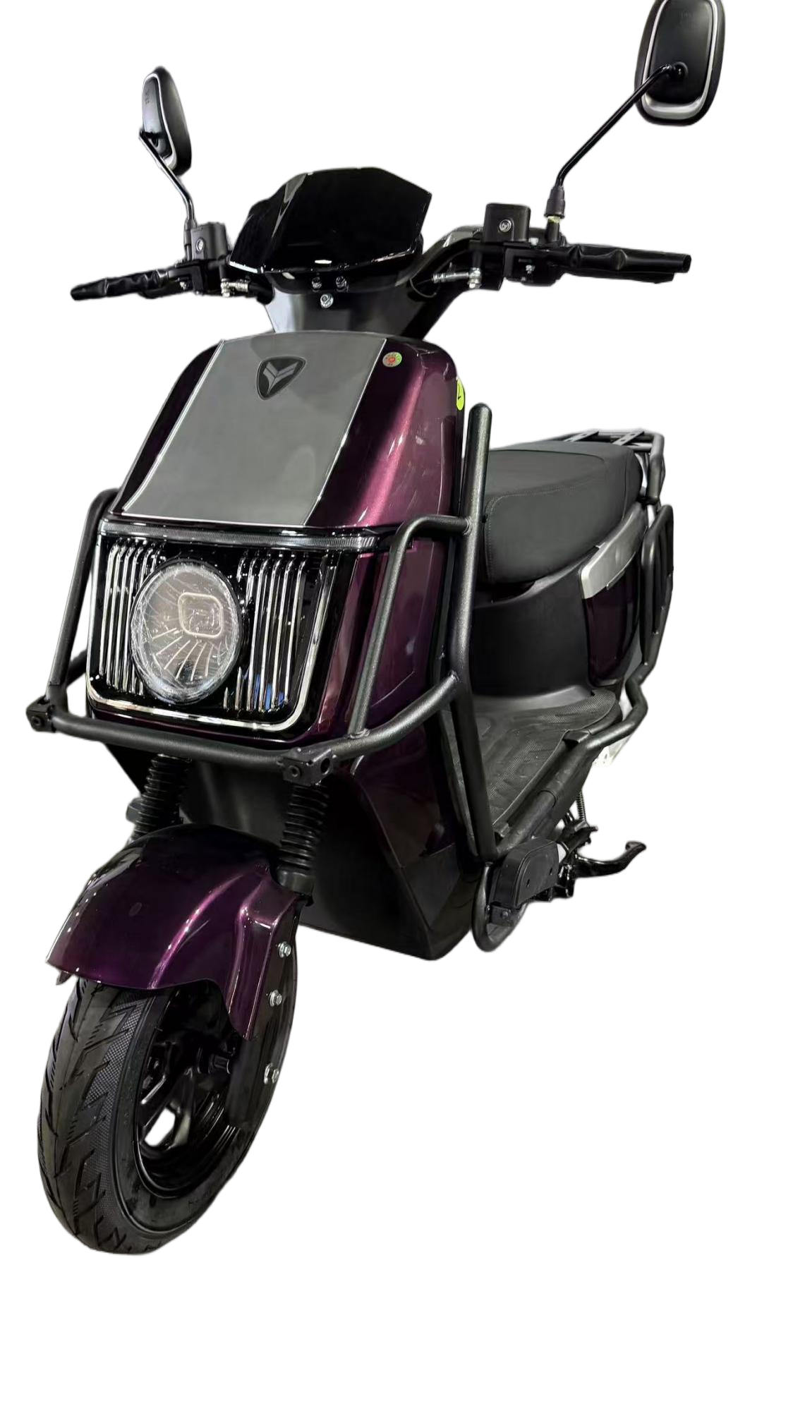 Stylish Electric Motorcycle with Bold Grille