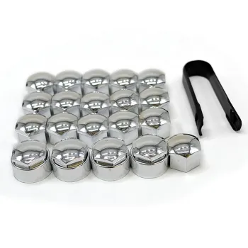 T39 Car Wheel Hub Screw Cover, 20 Pcs, Self-locking, Dust-proof, Silver PE Bag, ABS Plastic, OEM/ODM, 17mm, ISO9001, YILUSHUN