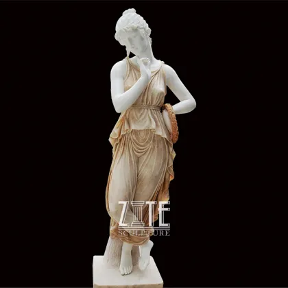 Garden stone lady marble statue of beautiful shy girl statue sculpture