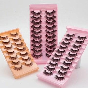 Wholesale Private Label 10 Pair Pack Fluffy Mink Faux Eyelashes