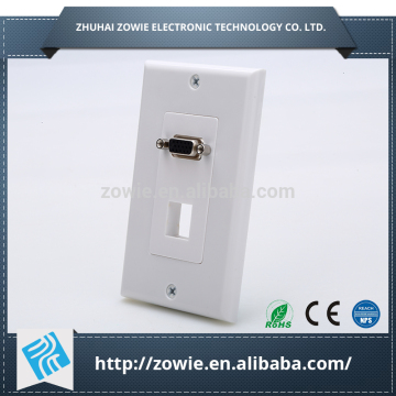 120 type VGA wall plate with one keystone hole