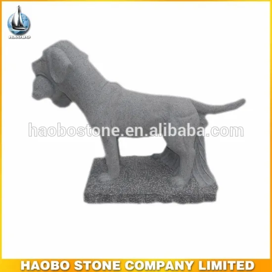 Natural Grey Granite dog sculpture