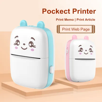 Mini Pocket Printer: Portable Thermal Printer with Bluetooth for Kids, Compatible with Android and iOS