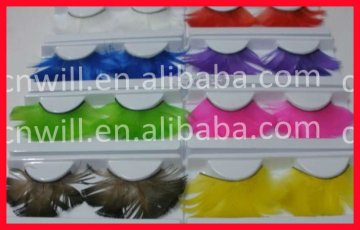 2013 Crazy Feather Eyelashes Colorful False Eyelashes Cheap False Eyelashes